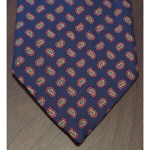 Charles Rose London Blue Red 100% Silk Men’s Neck Tie Made In Uk